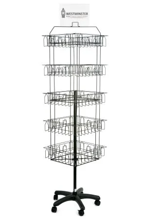 Card Display Stand, Large Floor Spinner (20 Adjustable Pockets)