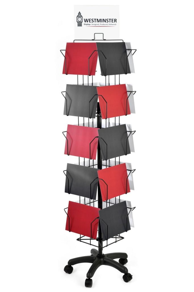 Calendar Display Stand, Floor Spinner (12"x12" 20 Pockets