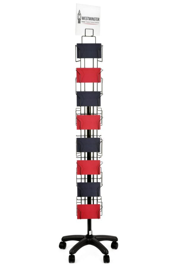 Card Display Stand, Wire Floor Spinner (5"x7" 28 Pockets