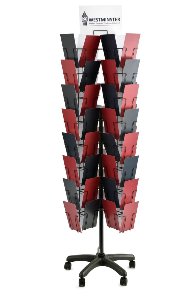 Card Display Stand, Wire Floor spinner (5"x7" 96 Pockets