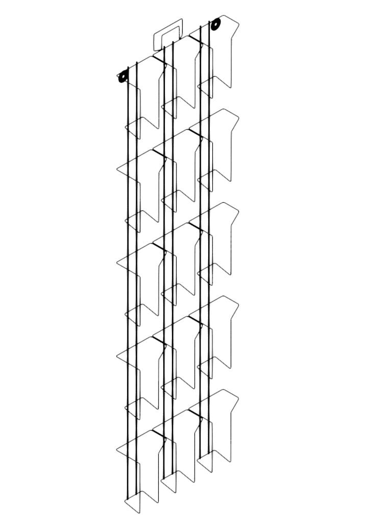 15 Pocket Wall Rack 3rd A4 Display