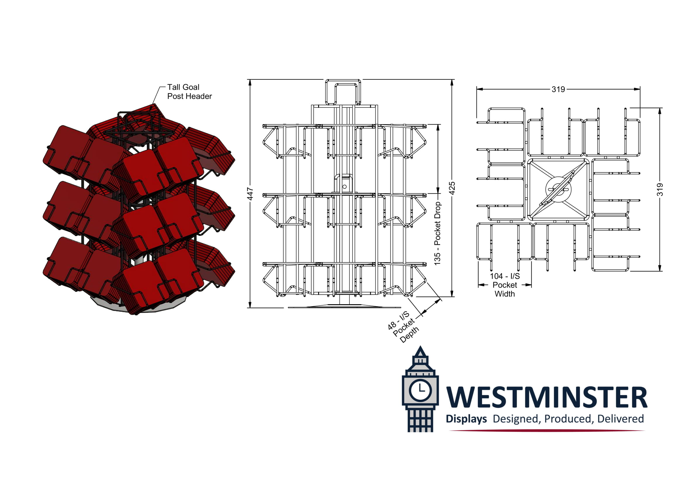 Counter top spinner display stand