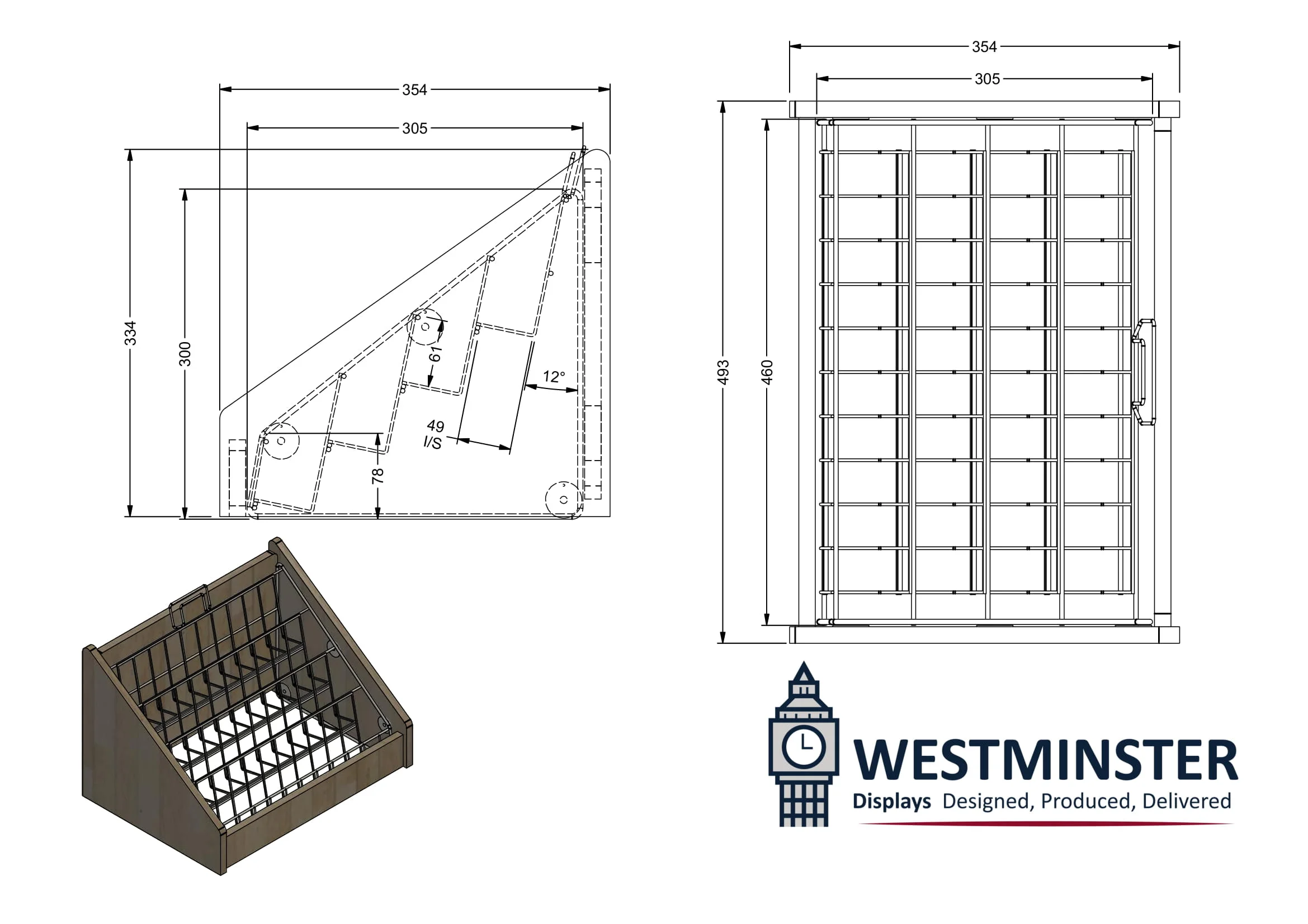 Wire and wood display stands