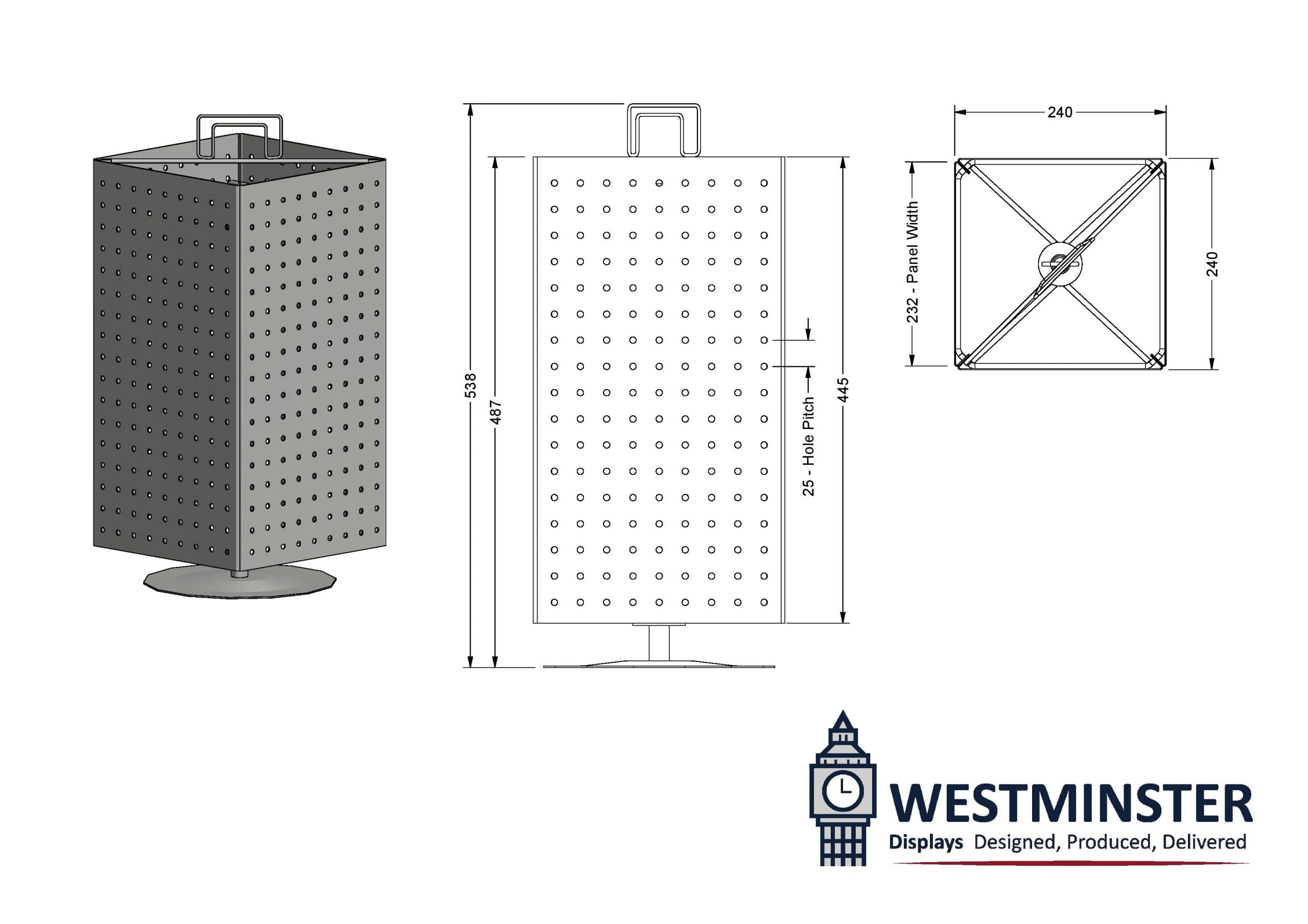 Perforated Metal 4-Sided Counter Spinner - Image 2