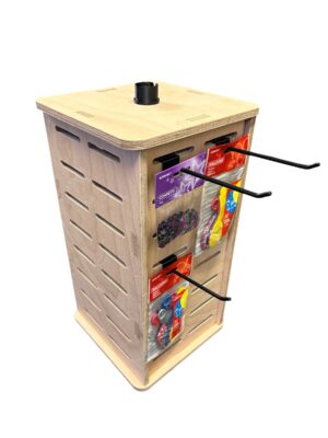 Wooden Slatwall Countertop Display Spinner